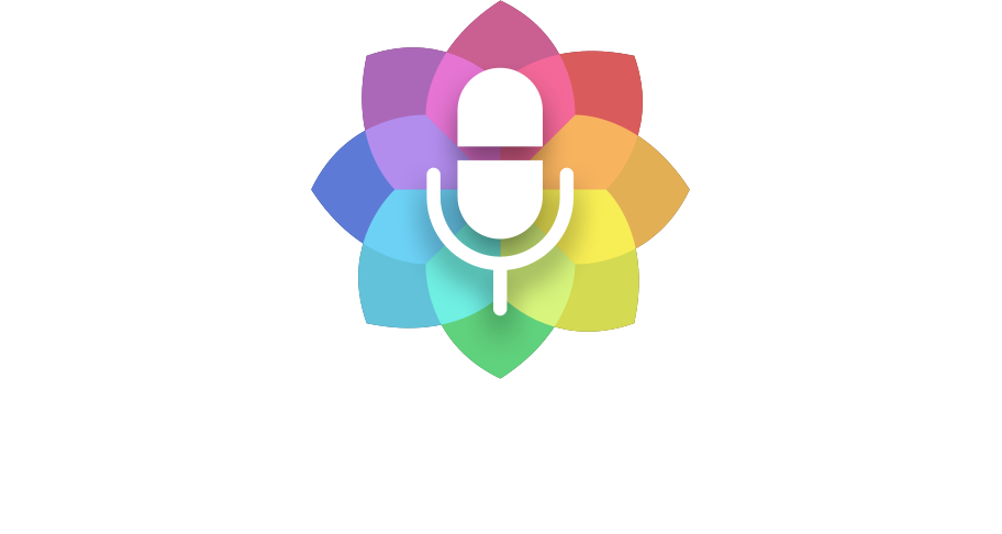 Podcast Guru Logo on black stacked