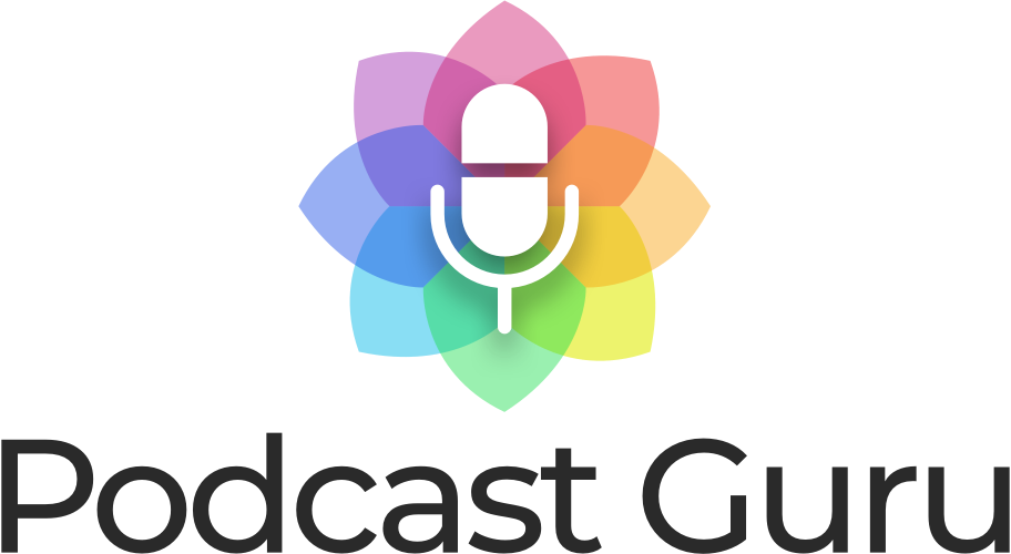 Podcastguru Logo on white stacked