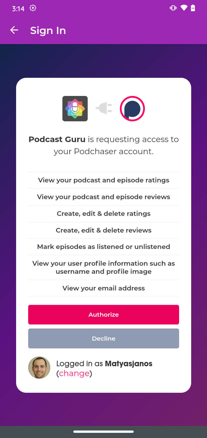 Rating podcasts in Podcast Guru is easy with Podchaser